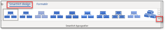 Åbn SmartArt-typografier Word