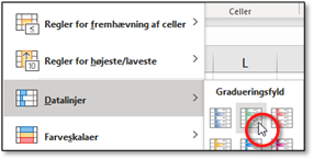 Betinget formatering: Datalinjer