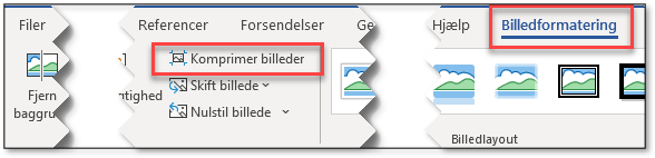 Billede i Word fjern fraskårne dele