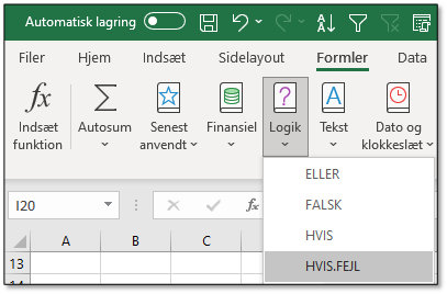 Find. hvis.fejl funktionen i Excel
