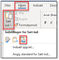 Indsæt pdf i word indsæt objektet som billede