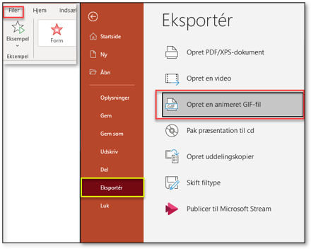 Eksporter illustration til GIF