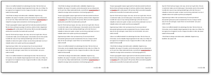 Tekst med sideformatet til folder