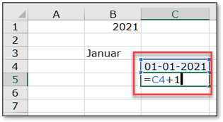 Læg 1 til 1. januar så du får 2. januar