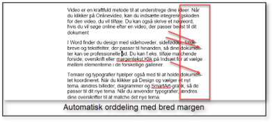Orddeling med bred margen