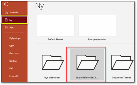Skabelon i PowerPoint Find den rigtige mappe når du skal bruge skabelonen