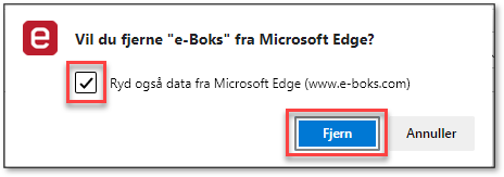 Bekræft fjernelse af App