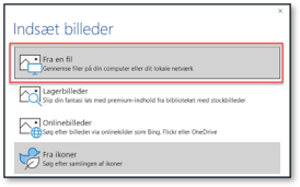 Vælg at bruge dine egne billeder til cv skabelon i Word