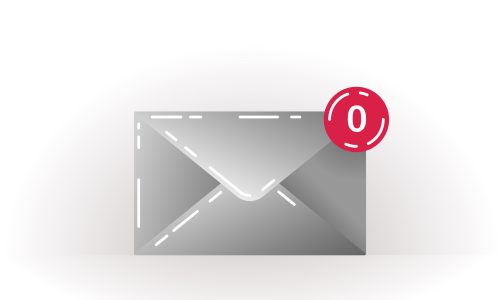 Gray closed envelope icon on a white background with notifications. Email notification. Read message. Email sign with lines. Message icon vector for web, computer, and mobile app.