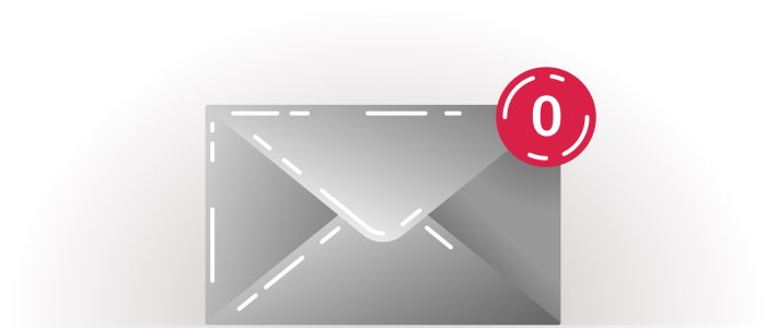 Gray closed envelope icon on a white background with notifications. Email notification. Read message. Email sign with lines. Message icon vector for web, computer, and mobile app.